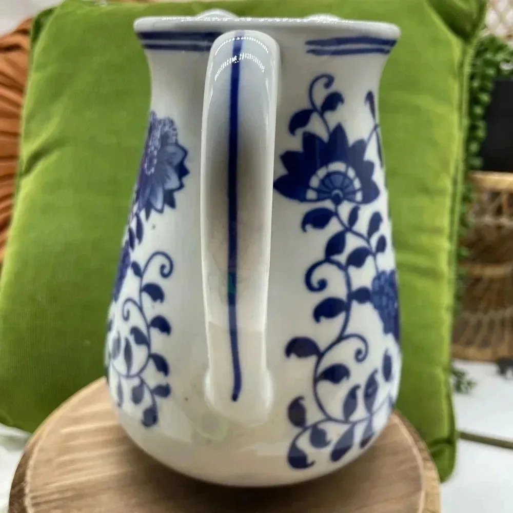 Blue and White 6.75 in Pitcher - Picture 2 of 7